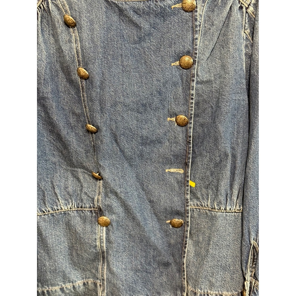 Free People We The Free Ensign Wash Blue Denim Military Jacket OB2278289 Medium - Picture 5 of 6